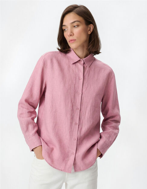 Chemise rose tencel Femme - IKKS