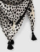 Fular beige medio estampado tachista niña-5