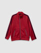 Cardigan zippé rouge rayures marine garçon-1