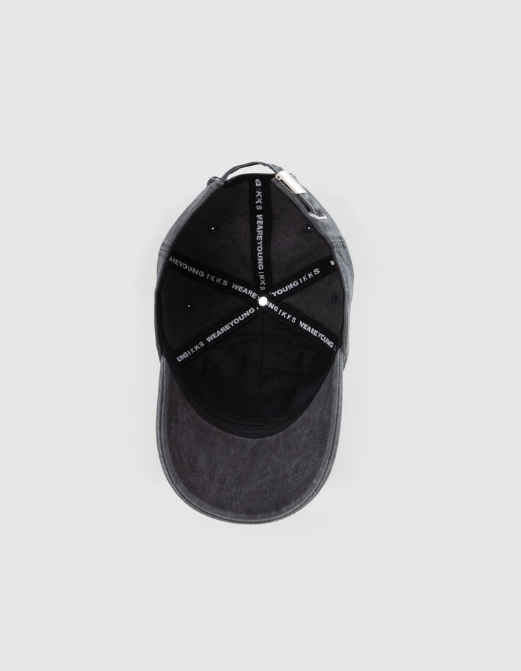 Graue M&auml;dchenschirmm&uuml;tze aus Biobaumwolle mit Schriftzug-5