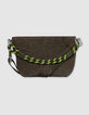 Sac seau kaki raphia tress&eacute; double anse Femme-2