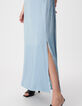 Women's satin sky blue sleeveless maxi dress-5