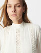Off-white Bluse aus Bio-Baumwolle mit Besätzen Damen-5