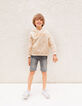 Boys’ grey bleach knitlook Bermudas-2