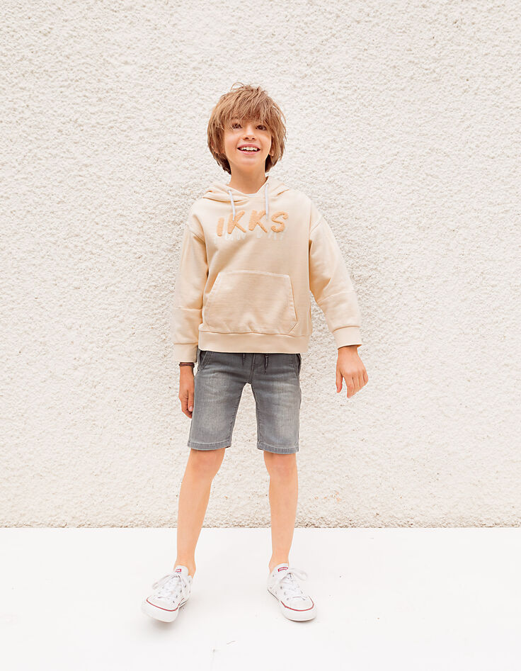 Boys’ grey bleach knitlook Bermudas-2 Boys’ grey bleach knitlook Bermudas-2
