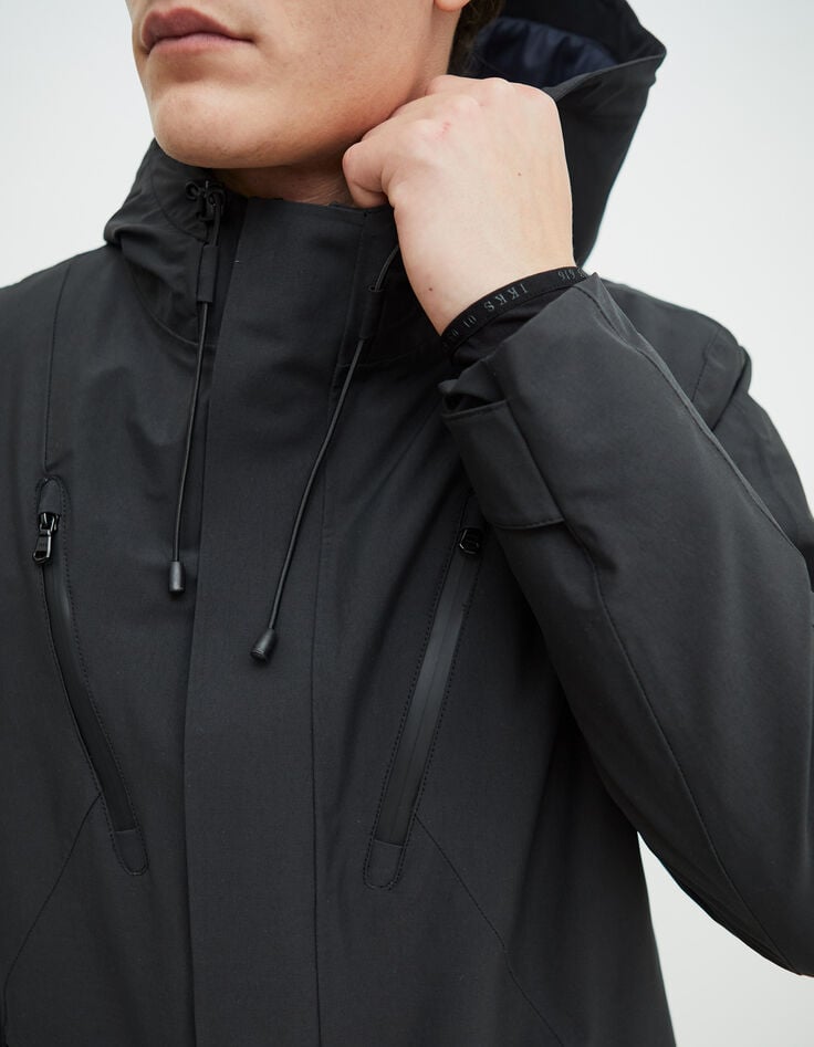 Zwarte parka IKKS x INVENTIVE CITI Heren-4