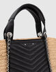Beiger Damenkorb 1440 aus Raphiabast mit Ledertasche-5