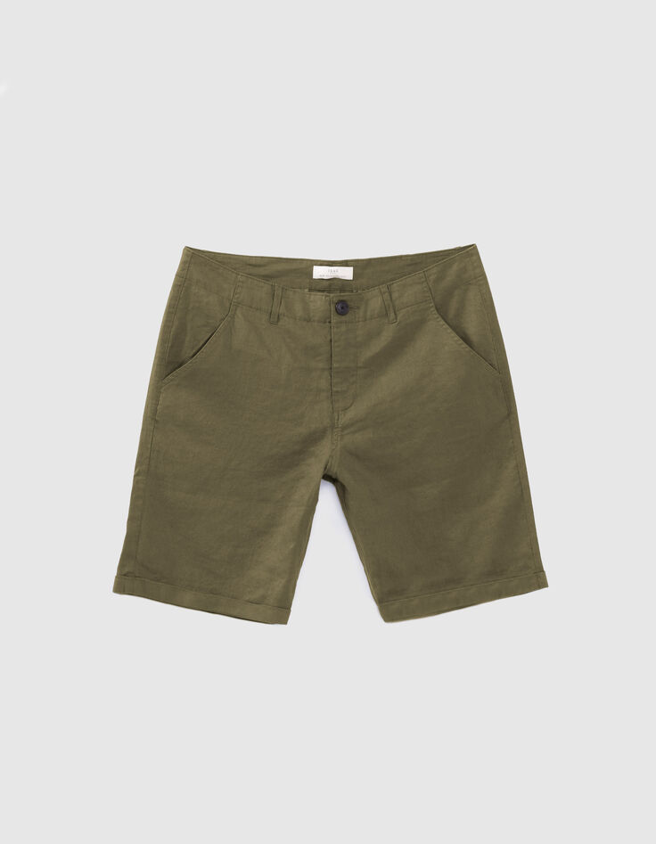Bermudas caqui lino hombre-1