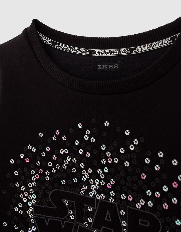 Sweat noir brodé sequins IKKS - STAR WARS™ fille-2