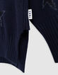 Jersey punto azul marino estrellas Intarsia niña-4