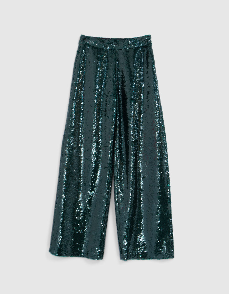 Pantalon de costume malachite tout sequins Femme-6