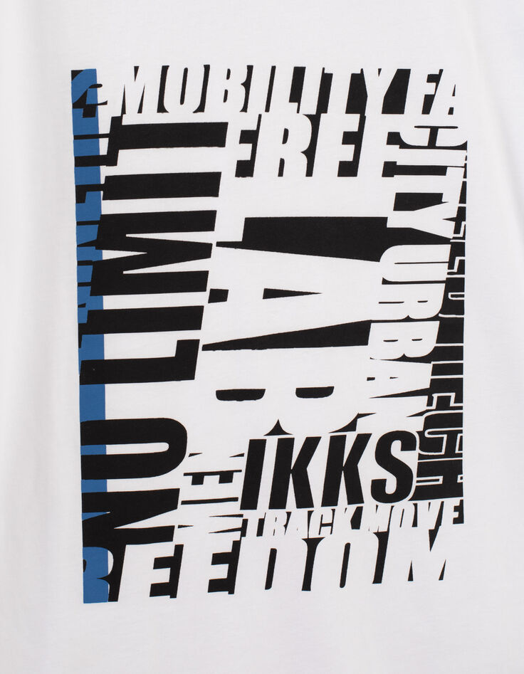 Wit T-shirt maxi letterprint DRY FAST Heren-2