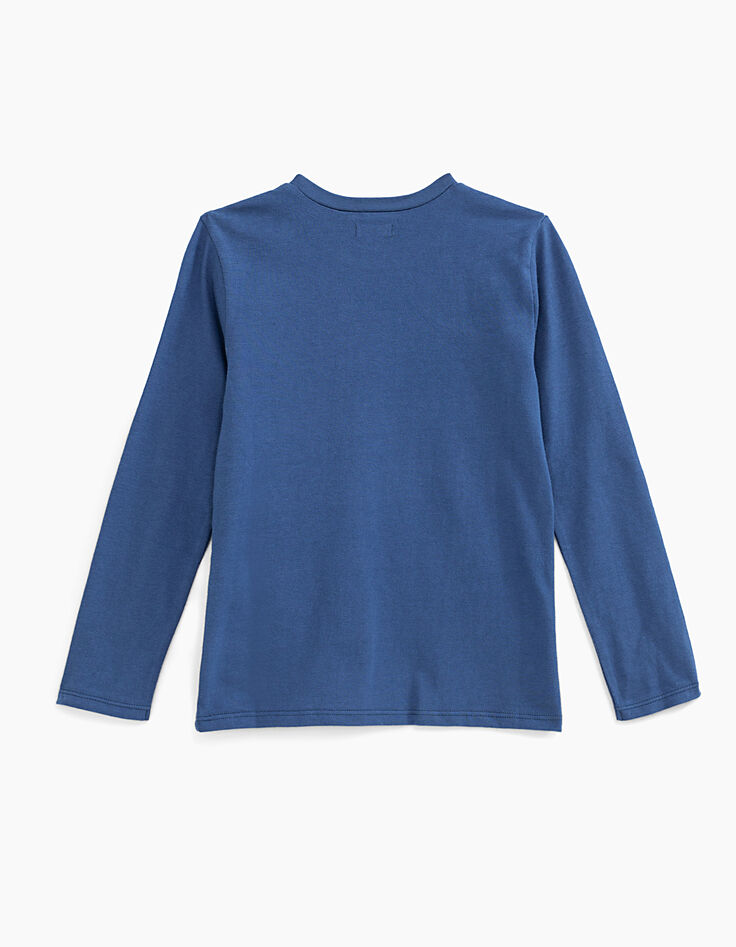 Boys’ raw blue T-shirt with Tokyo neon photos-3