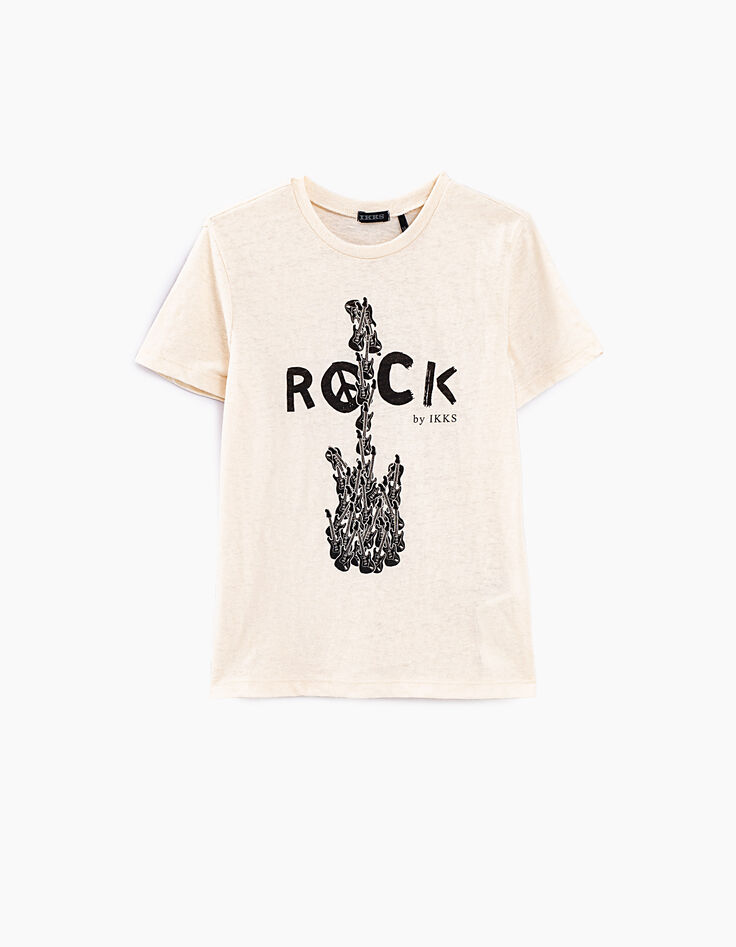 Camiseta cruda con guitarras negras niño -3
