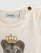 Cremeweißes Bio-Shirt mit Matrosen-Löwin für Babymädchen-4