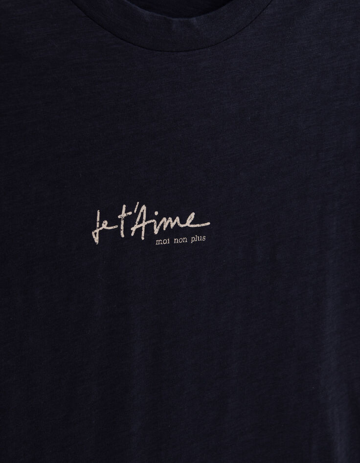 Marineblaues Herren-T-Shirt mit Schriftzug-4