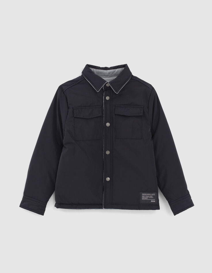 Chaqueta reversible nailon navy terciopelo ice blue ni&ntilde;o-1