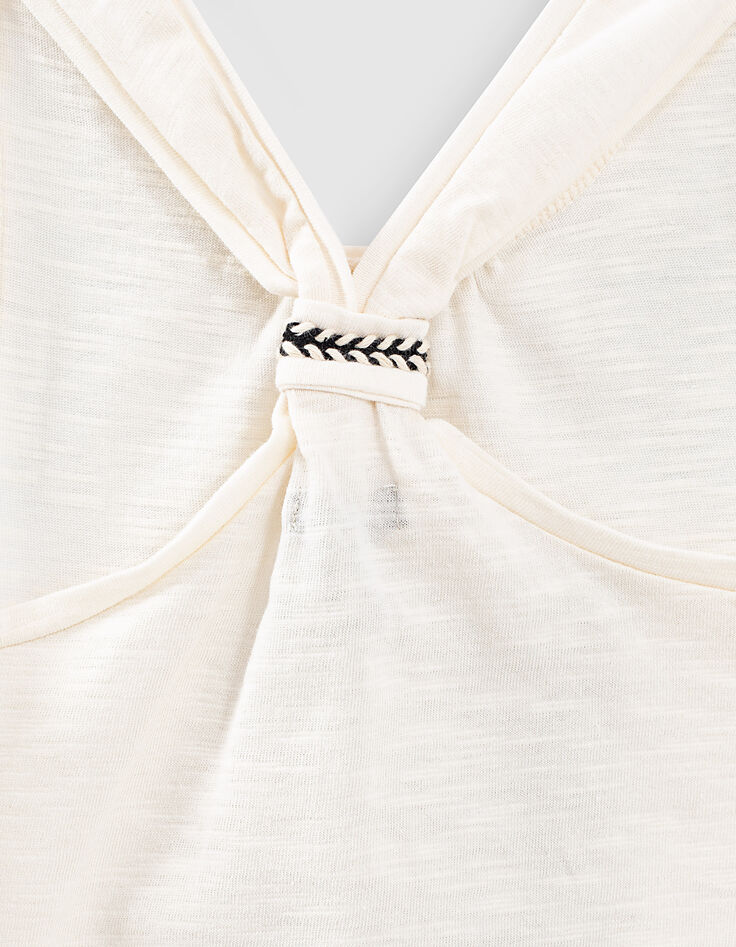 Ecrufarbenes Mädchen-Bio-Tanktop mit Foto-Pola-Motiv -6