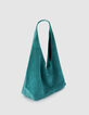 Sac Hobo vert cuir velours souple Femme-2