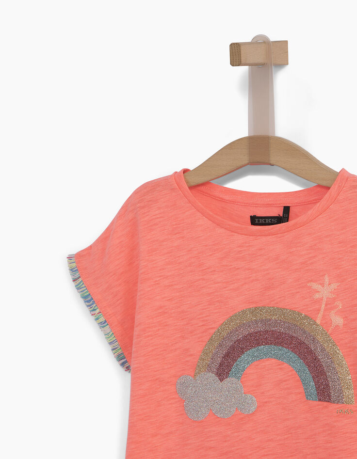 Camiseta rosa flúor niña-3