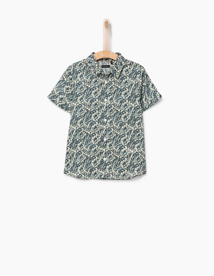 Chemise encre Liberty® à motifs feuillage garçon -2