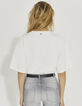 Camiseta boxy algodón crudo motivo gráfico negro mujer-3