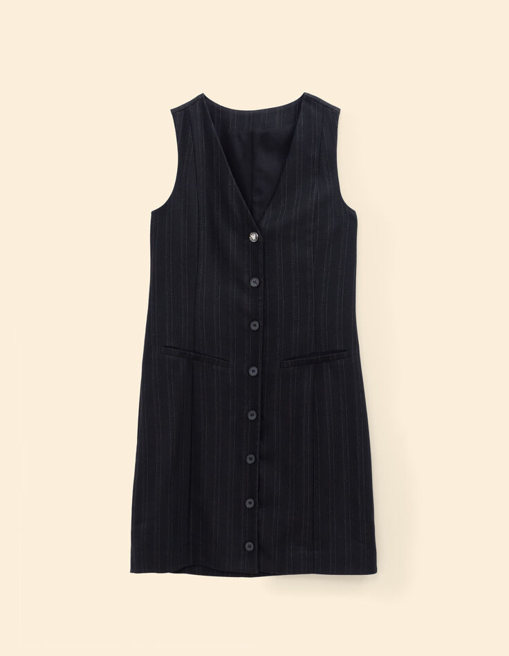 Robe-gilet noire motif rayures I.Code-7