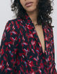 Americana roja floral rock mujer-5