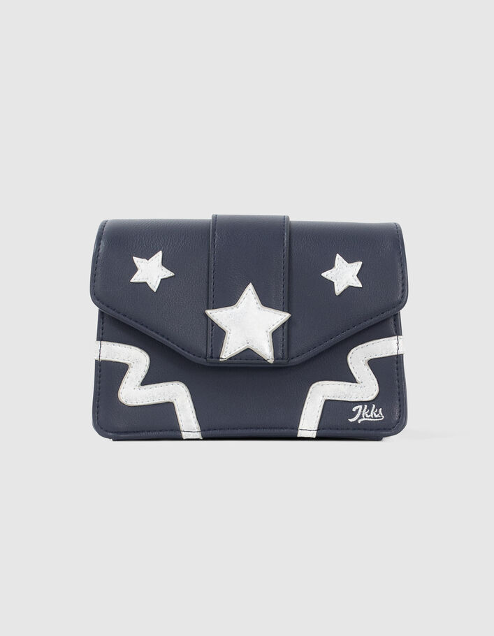 Girls’ navy handbag with silver stars-6