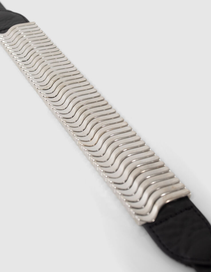 Pure Edition-Ceinture noire cuir bracelets métal Femme-5 Pure Edition-Ceinture noire cuir bracelets métal Femme-5
