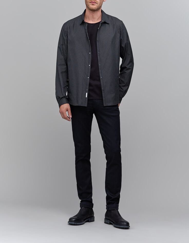 DRYFAST zwart geruit REGULAR overhemd voor heren-2