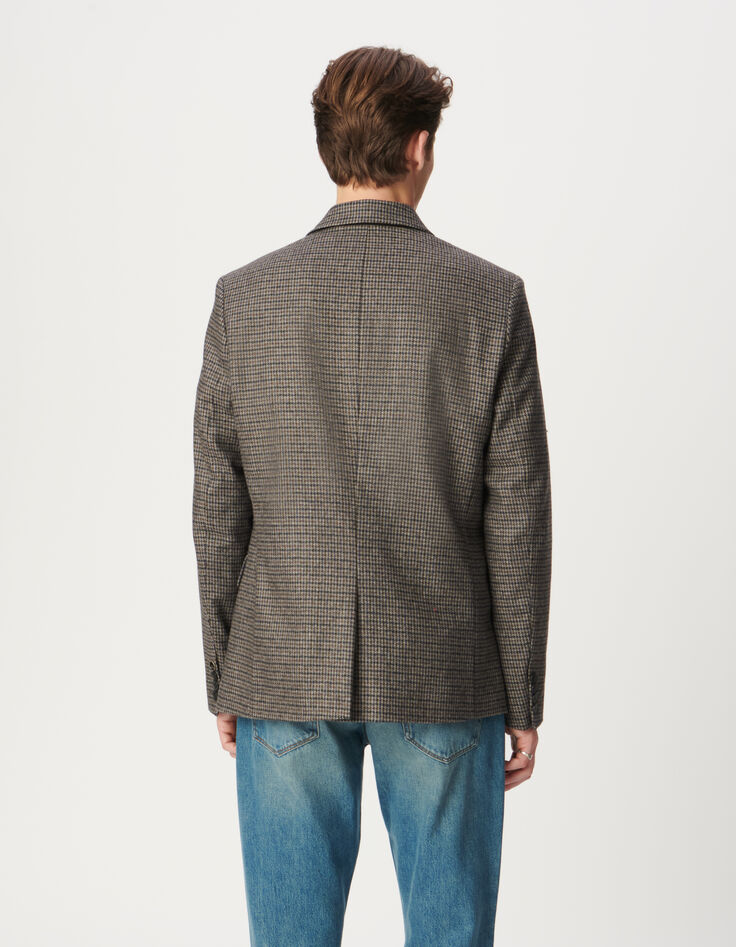 Blazer beige pata de gallo hombre-3