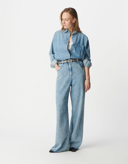 Langarmhemd aus Bio-Baumwolle für Damen aus Denim - IKKS