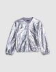 Bomber silver sequins brodés fille-4