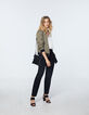 Bombers kaki en satin réversible visuel brodé dos femme-6