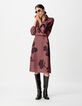 Women's burgundy floral maxi midi dress-3