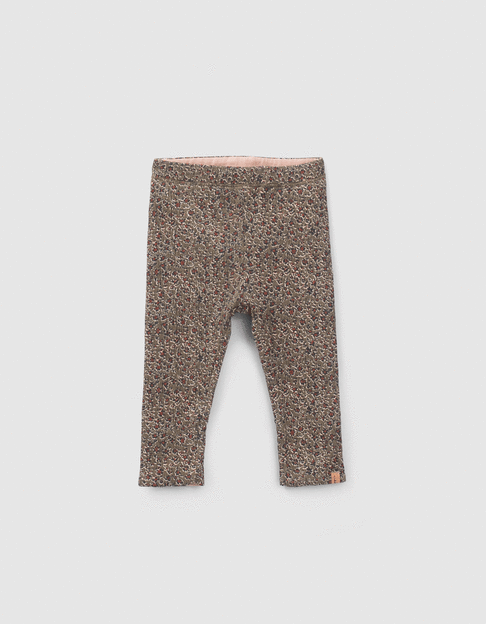 Baby girls’ pink/leopard floral reversible leggings