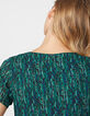 Vestido recto de velo, estampado wavy fondo verde mujer-5
