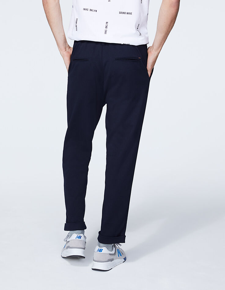 Men’s navy textured fabric jogpants-2