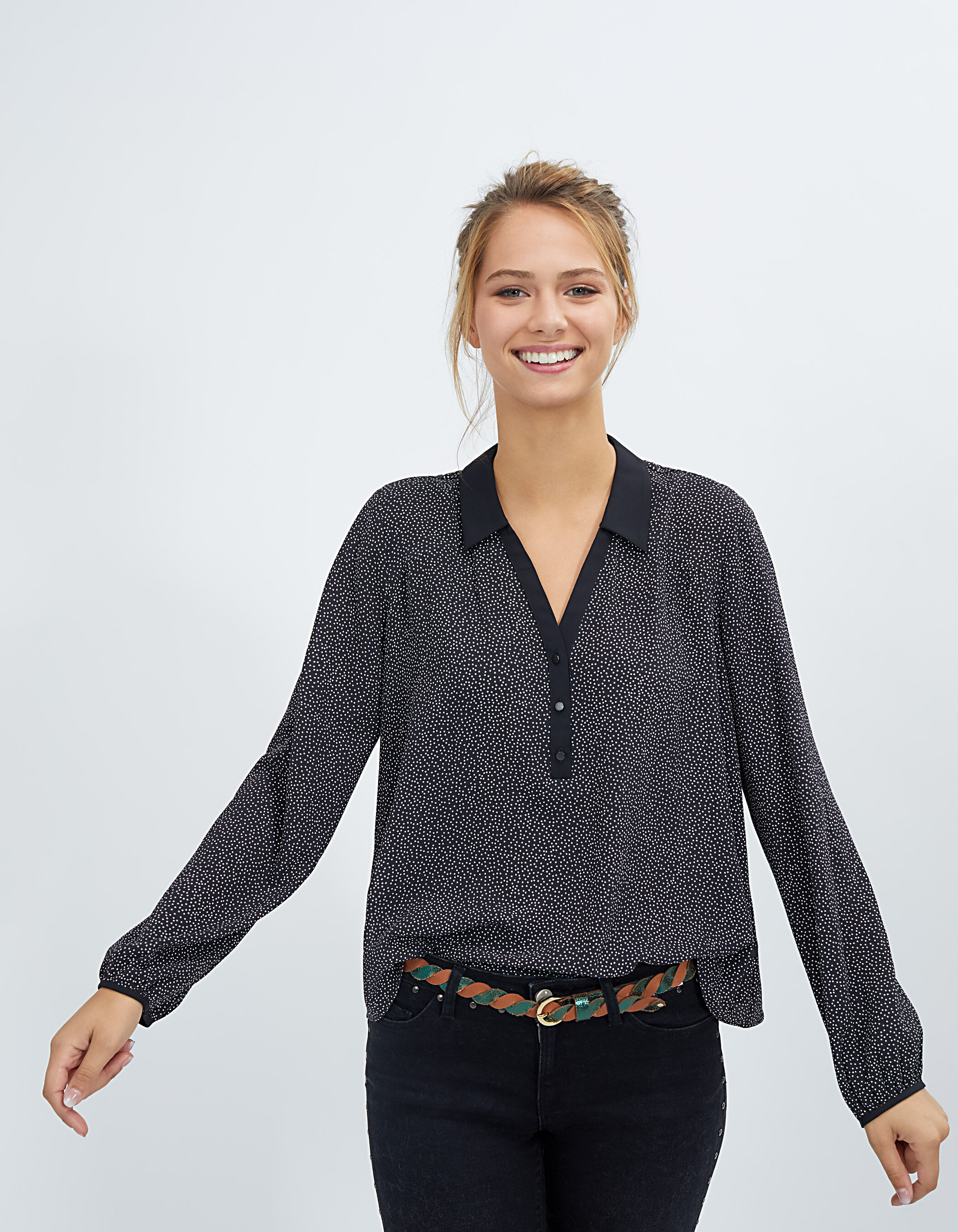 Topjes en shirts Etam Overhemden Dames Kleding Topjes en shirts Overhemden  Etam Overhemden Chemise à pois Etam dance4life.com