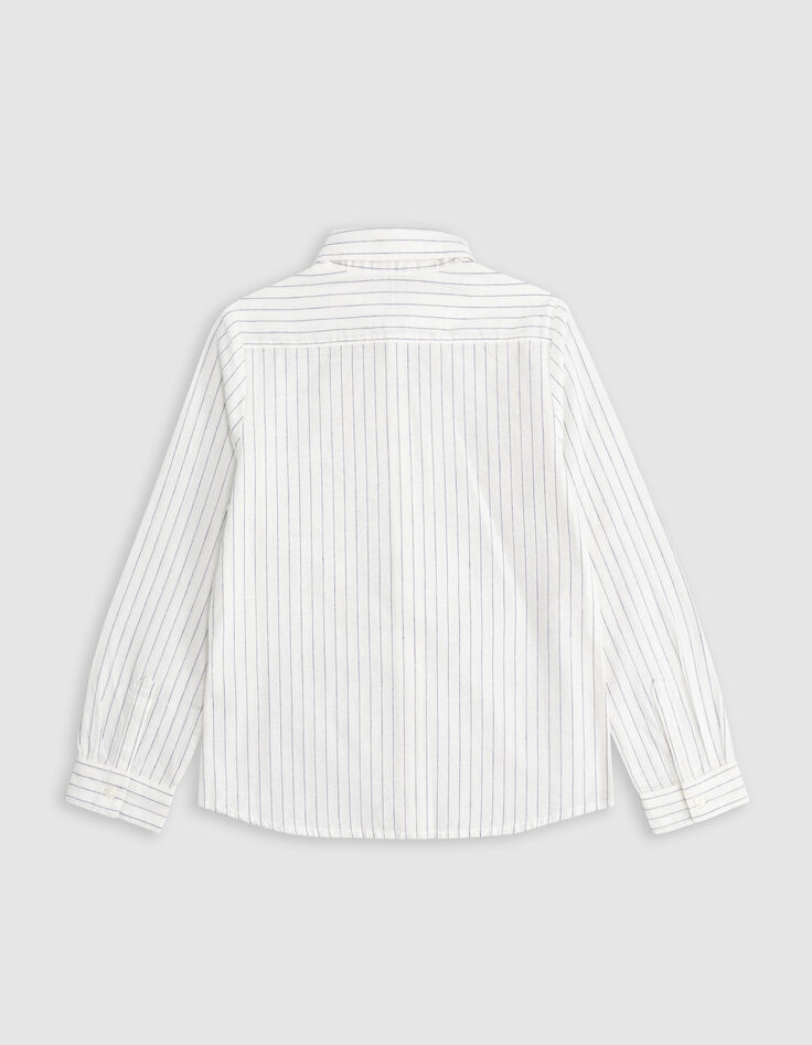 Chemise crème motifs rayures maxi ancre garçon-4