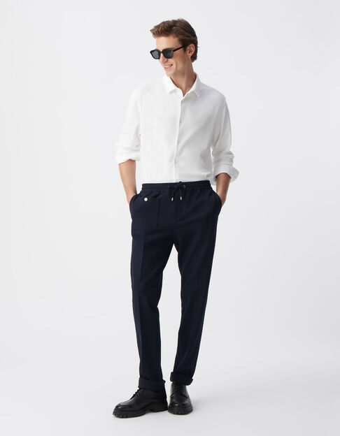 Marineblauwe JOGGER-broek opgenaaide zak Heren - IKKS