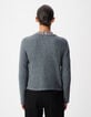 Cardigan gris tricot mousseux 100% laine Femme-3