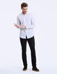 Men’s white Albini® checked slim shirt-6