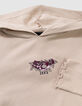 Beiges Mädchen-Kapuzenshirt Rippstick Rosen-5