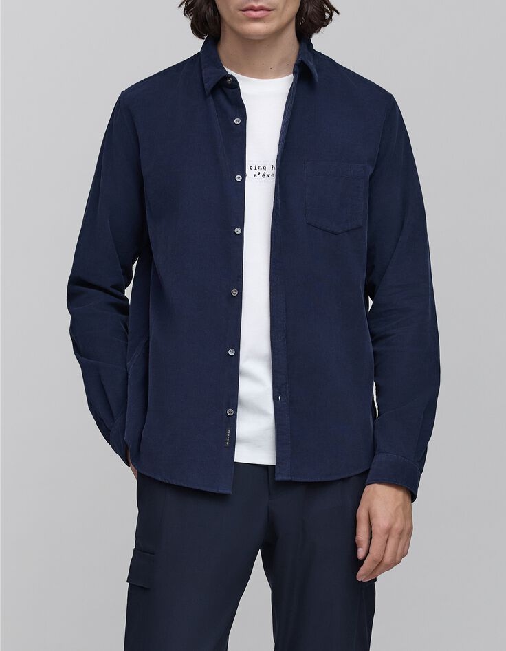 Herenhemd indigo fluweel milleraies-2