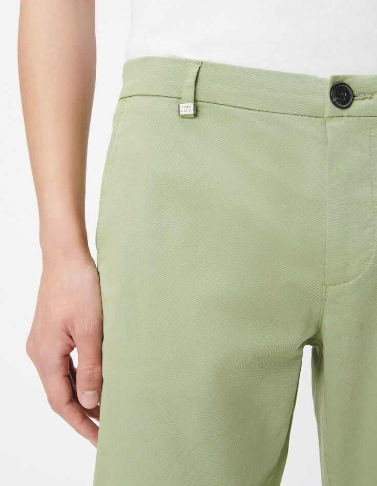 Men's green slim-fit chino pants-4