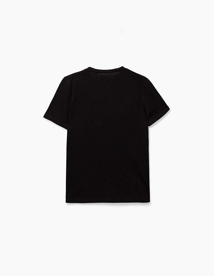 Camiseta negra print tríptico leopardo niño  - IKKS