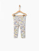 Leggings réversible blanc et imprimé bébé fille-1