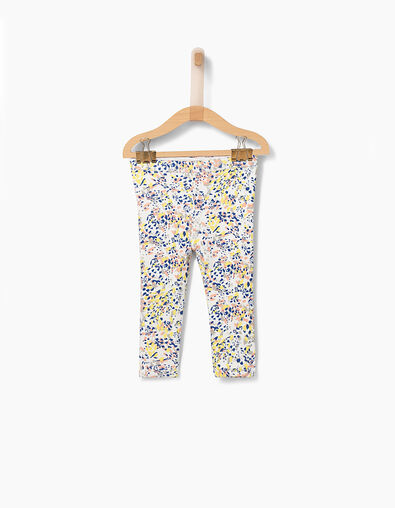 Leggings réversible blanc et imprimé bébé fille - IKKS
